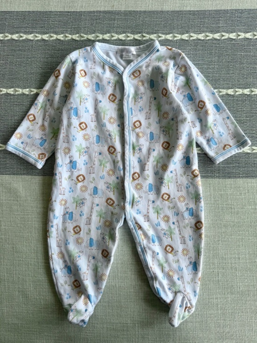 Kissy Kissy Pima Cotton Jungle Animals Footie Onesie Size 9M
